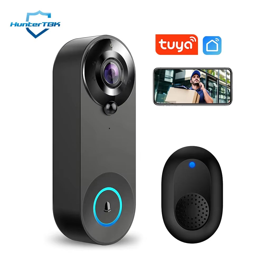 Tuya Smart Home 1080P Wireless WIFI Doorbell Video Intercom Door Bell with Camera for Security Protection PIR Motion Detection