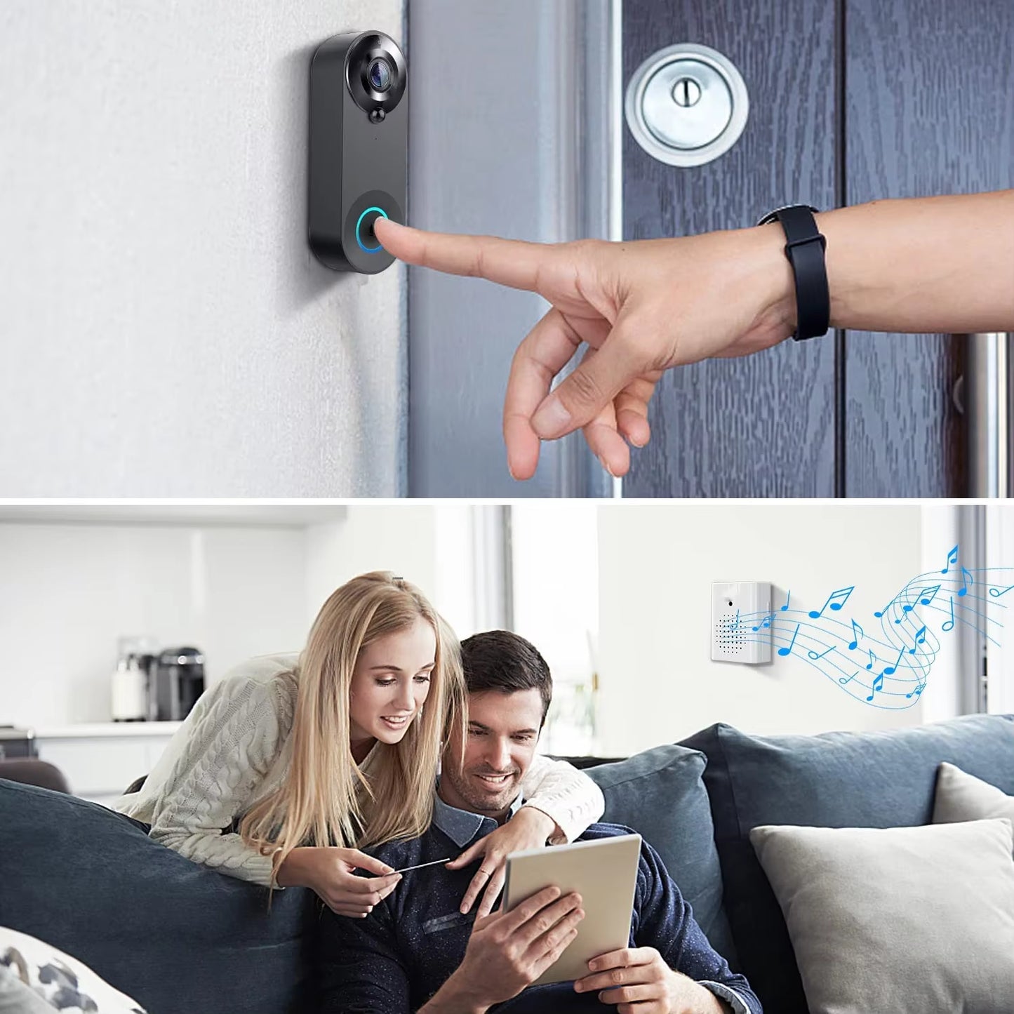 Tuya Smart Home 1080P Wireless WIFI Doorbell Video Intercom Door Bell with Camera for Security Protection PIR Motion Detection