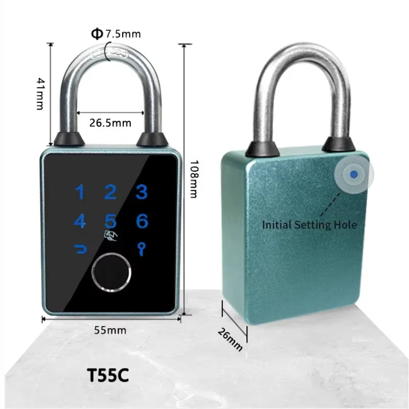 IP65 Waterproof Tuya Smart Door Lock Padlock Biometric Fingerprint Password Lock APP NFC Key Unlock anti Theft Electronic Lock
