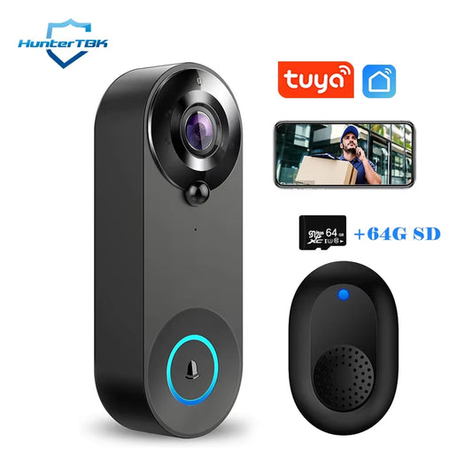 Tuya Smart Home 1080P Wireless WIFI Doorbell Video Intercom Door Bell with Camera for Security Protection PIR Motion Detection