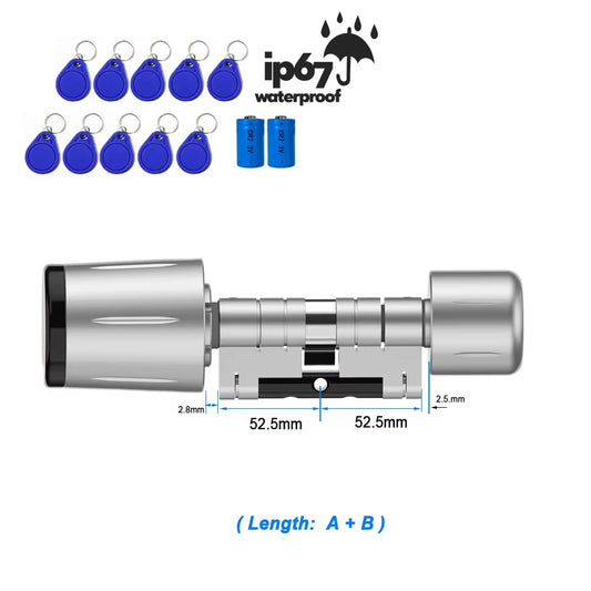 IP67 Waterproof Euro Ttlock Control Smart Door Lock Cylinder Ttlock App Control Anti-Drill Remote Access Electronic Lock