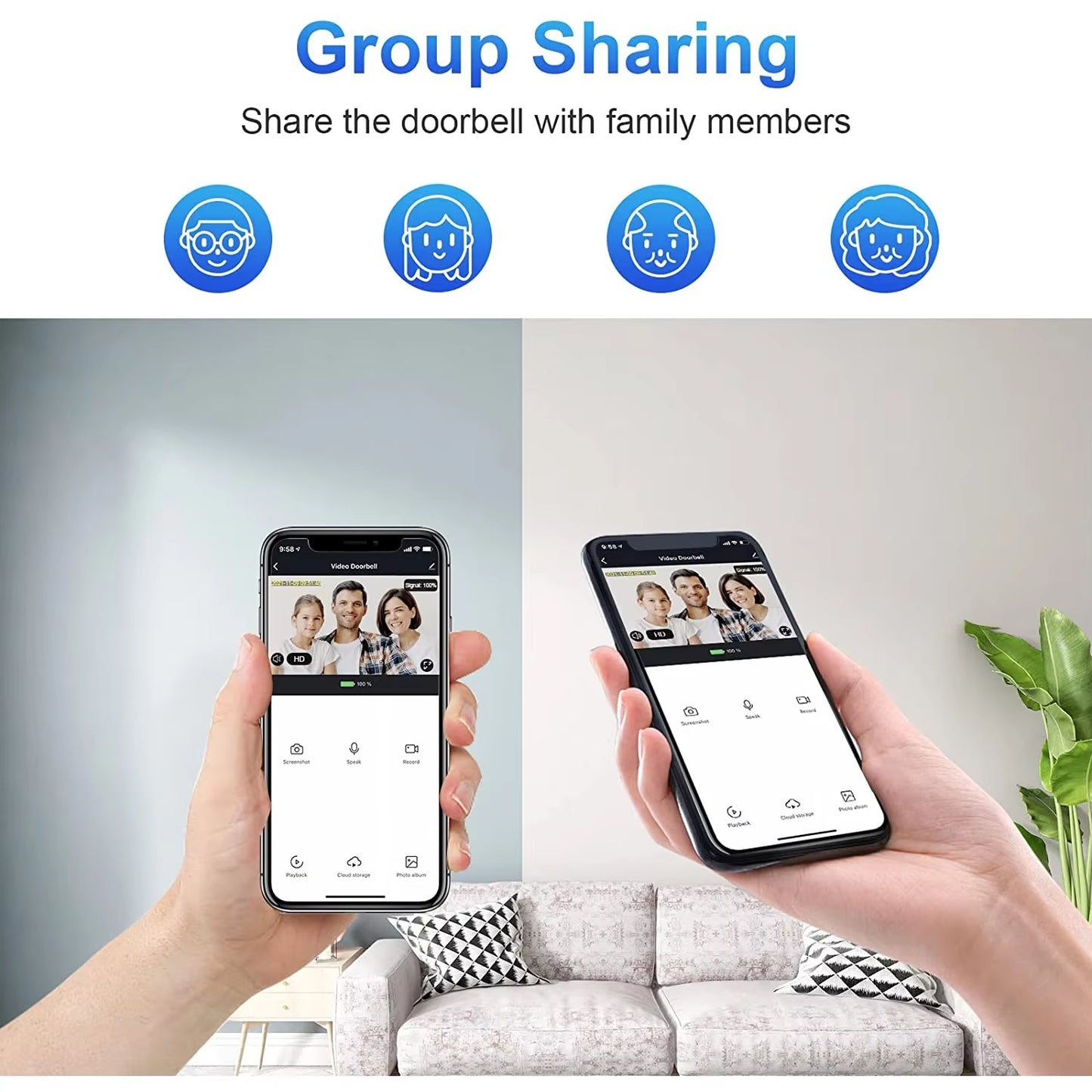 Tuya Smart Home 1080P Wireless WIFI Doorbell Video Intercom Door Bell with Camera for Security Protection PIR Motion Detection