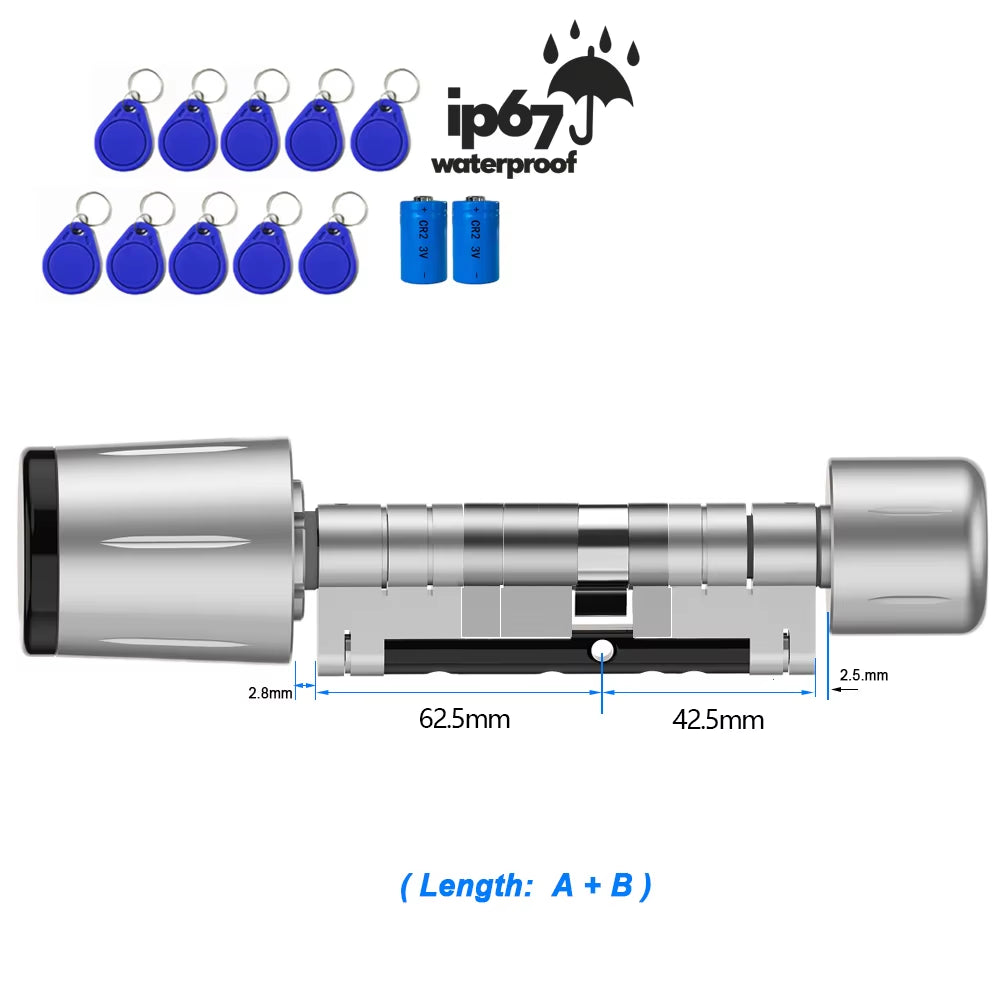 IP67 Waterproof Euro Ttlock Control Smart Door Lock Cylinder Ttlock App Control Anti-Drill Remote Access Electronic Lock